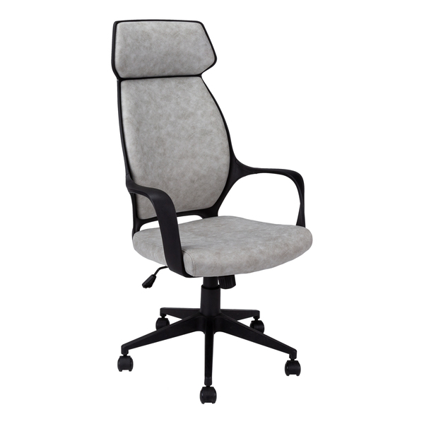 Monarch Specialties Office Chair, Adjustable Height, Swivel, Ergonomic, Armrests, Computer Desk, Work, Metal, Grey I 7250